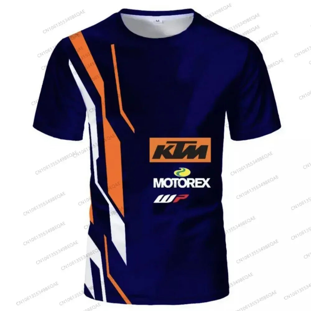 2026 Summer New KTM Racing Suit Mountain Bike Motorcycle Crew Neck Short Sleeve Breathable Quick-Drying Top