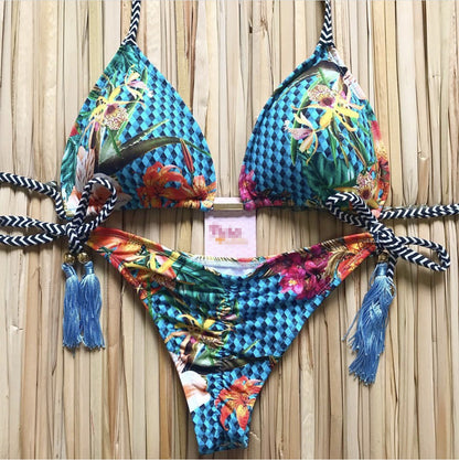 Women's Printed Bikini Beach Holiday Trio