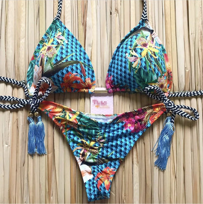 Women's Printed Bikini Beach Holiday Trio