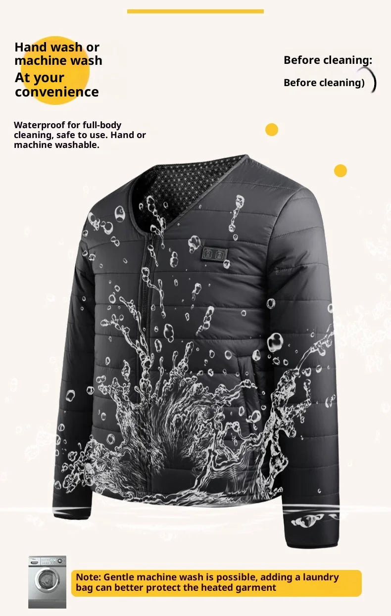Smart Heating Cotton Jacket V-Neck Inner Wear 24 Zones Electric Thermal Insulation Clothes Motorcycle Riding Vest Heat Retention