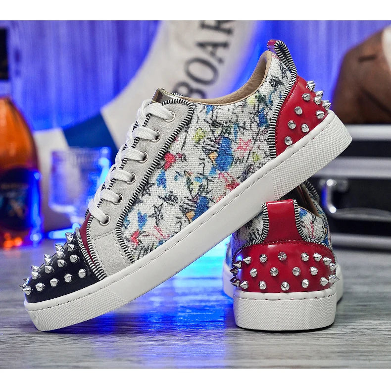 Comfortable Breathable Studded Sneakers for Men Women Casual Sports Shoes Fashion Lightweight Walking Shoes