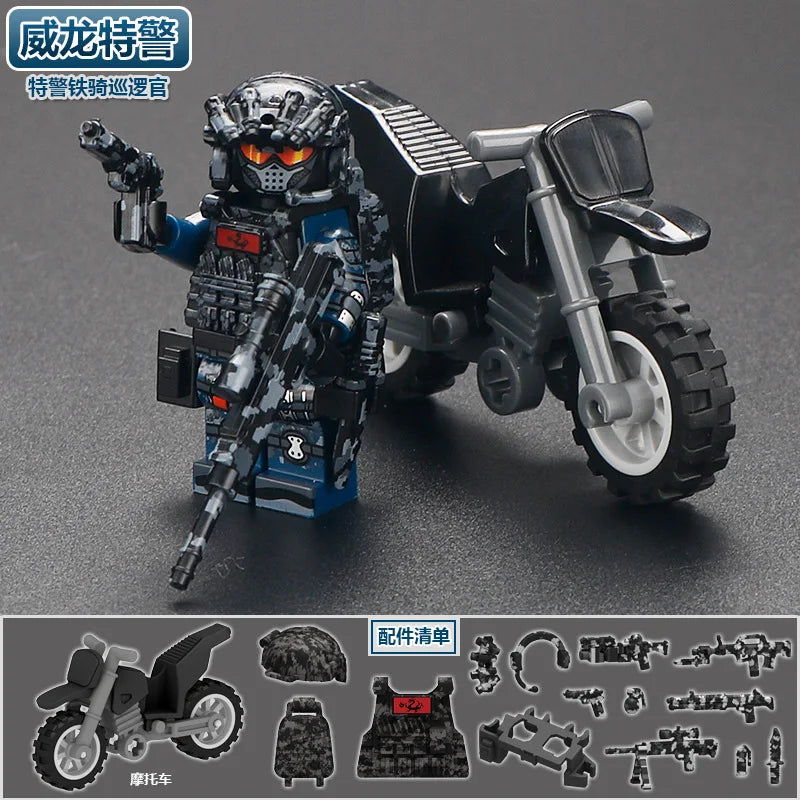 Soldiers, special forces, building blocks, weapons, handsome special police, Veyron Delta Operation, military toys, gifts.