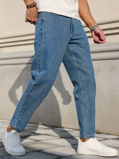 Classic Loose Fit Blue Denim Jeans