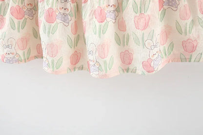Summer New Baby Girl Dress Sweet Tulip Children'S Sleeveless Clothes (9 Months -4 Years Old)