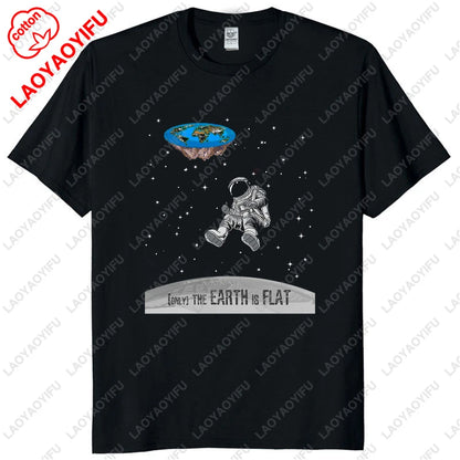 Funny Flat Earth Astronaut Well That Sucks T-Shirt Retro Male T Shirts Summer Breathable Outdoors Woman Man Graphic T Shirts