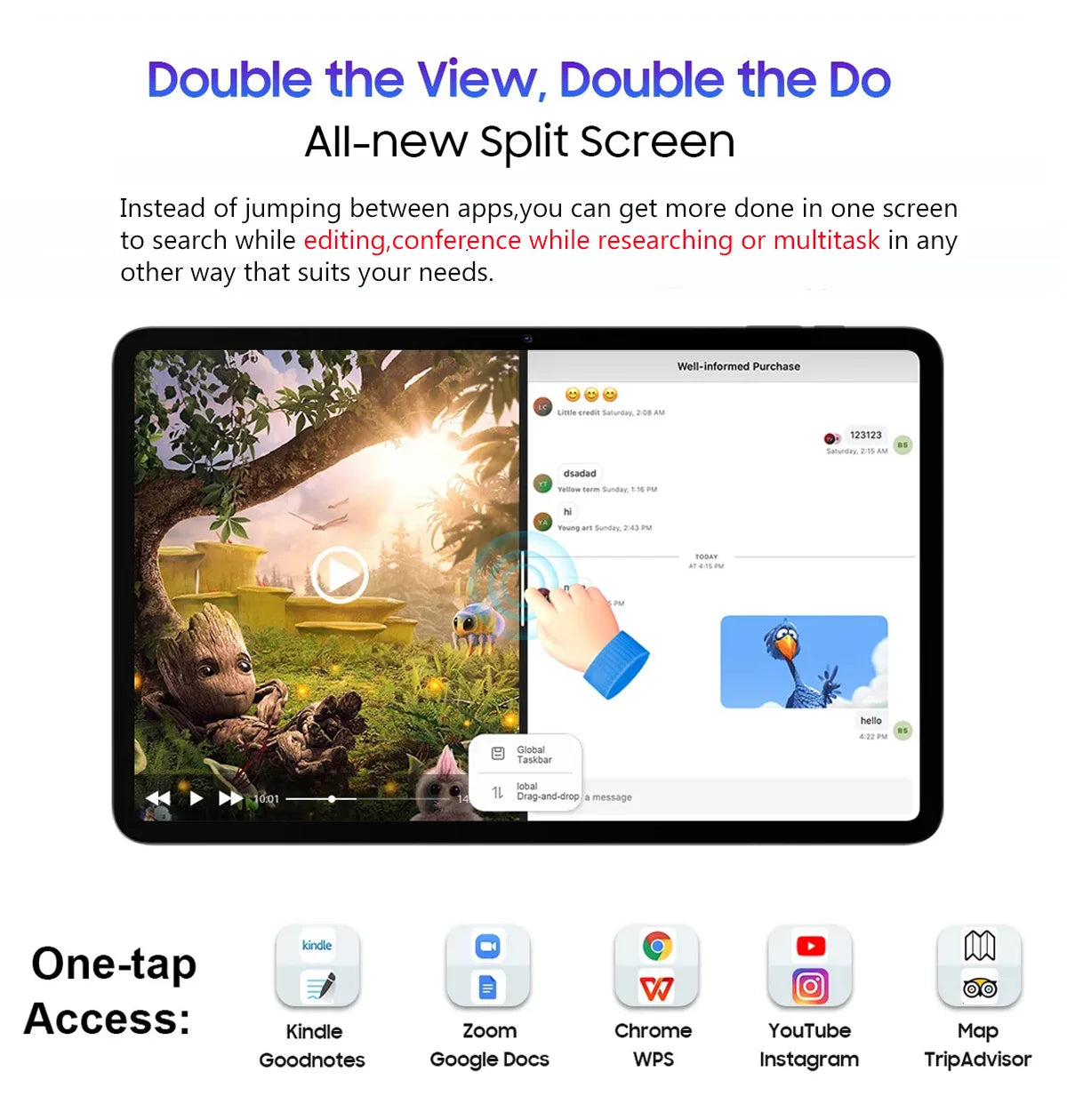 Mpad15 14 Inch Big Screen Android 15 Tablet PC 16gb+512GB Phone Call 5G WIFI Kids Pad tablet For Educational Online Class