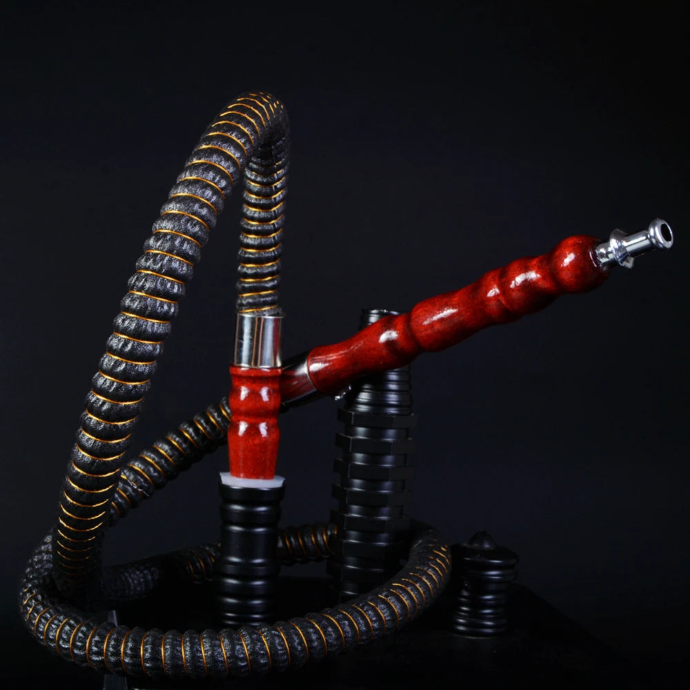 1M Leather Shisha Pipe Hookah Hose Wood Mouth Tip Shisha Pipe Hookah Hose Sheesha Narguile Chicha Water Pipes Shisha Hookah Hose