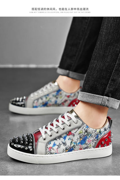 Comfortable Breathable Studded Sneakers for Men Women Casual Sports Shoes Fashion Lightweight Walking Shoes