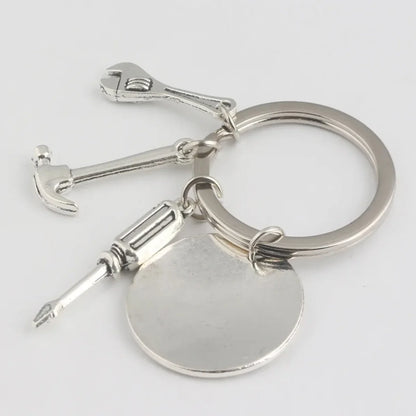 Hand Tools Themed Keychain 'If Dad Can't Fix It No One Can' Pendant Fathers Day Gift for Men Jewelry