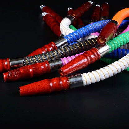 1M Leather Shisha Pipe Hookah Hose Wood Mouth Tip Shisha Pipe Hookah Hose Sheesha Narguile Chicha Water Pipes Shisha Hookah Hose