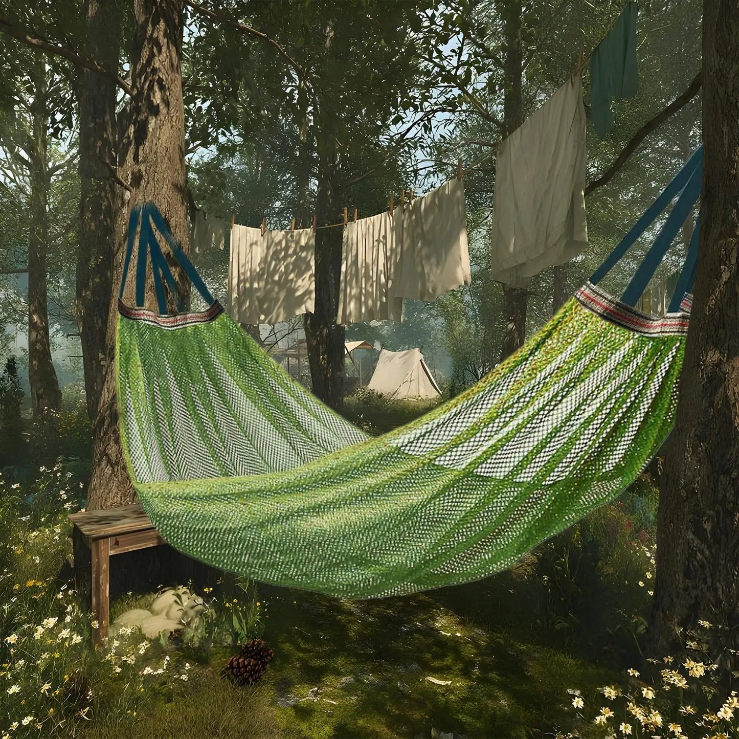 Camping Leisure Hammock, Sturdy Lightweight Outdoor Furniture, Relaxing Tree Swing for Garden Balcony Patio Camping Daily Use