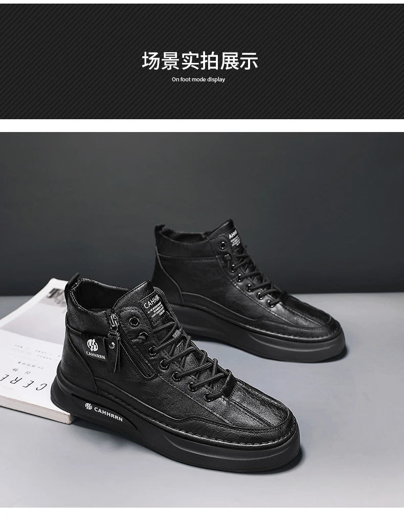 Male Sneakers High-top Loafers Skateboard Sports and Leisure Shoes for Men Men's Sneakers Non-Slip Soft and Comfortable New