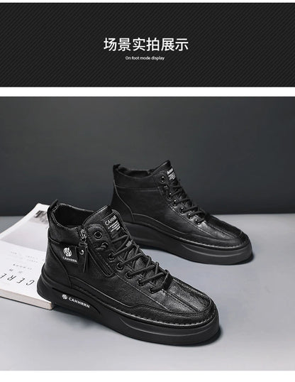 Male Sneakers High-top Loafers Skateboard Sports and Leisure Shoes for Men Men's Sneakers Non-Slip Soft and Comfortable New