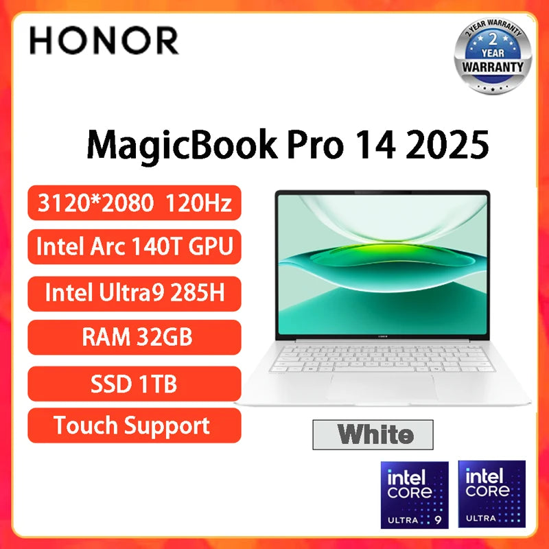 HONOR MagicBook Pro 14 Laptop Intel Core Ultra 5 225H 32GB 1TB 14.6" Inch 3.1K 120Hz Gamer Computer PC Notebook Ultrabook