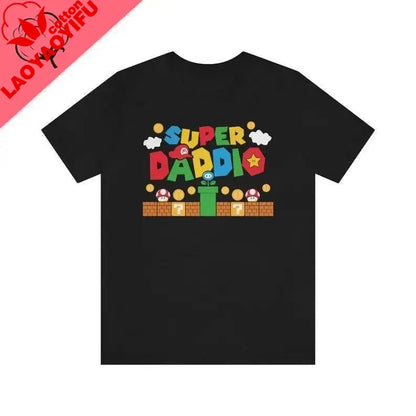 Super Daddio Funny Gamer Dad Father's Day Gift Tshirt 100% Cotton New Fashion Short Sleeve Vintage Classic Streetwear Tee Tops