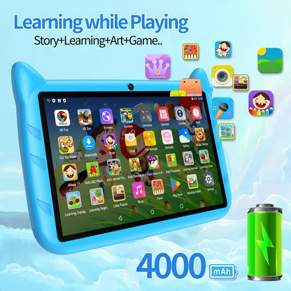 New 7 Inch 5G WiFi Tablet Quad Core 4GB RAM 64GB ROM Kids Learning Education Android Tablets Dual Cameras Google 4000mAh