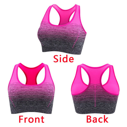Gradient Padded Breathable Workout Sports Bra