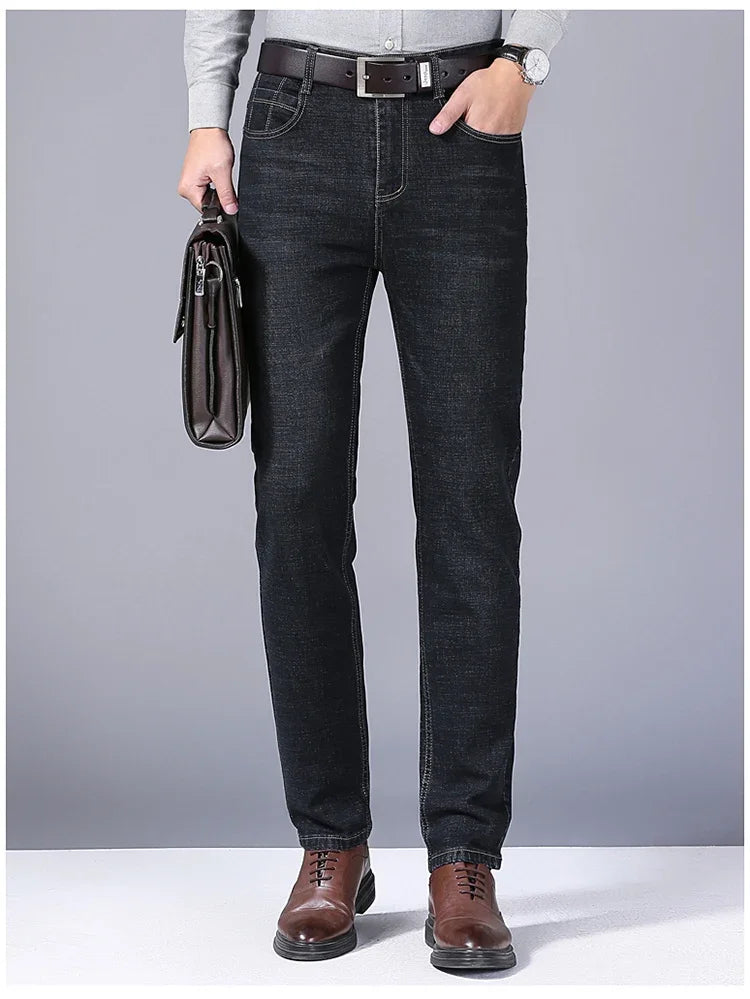 Slim Fit Straight Denim Trousers
