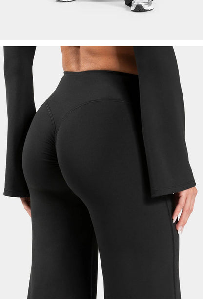 Charming Pro Scrunch Straight Leg Pants Butt Lifting Sculpting Wide Leg Leggings Gym Yoga Jogging Push Up Women Baggy Sweatpants