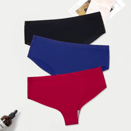 WarmSteps 3Pcs/Set Seamless Woman Panties Underwear Fitness Sports Women's Briefs Ice Silk Sexy Female Lingerie XXL Large Size