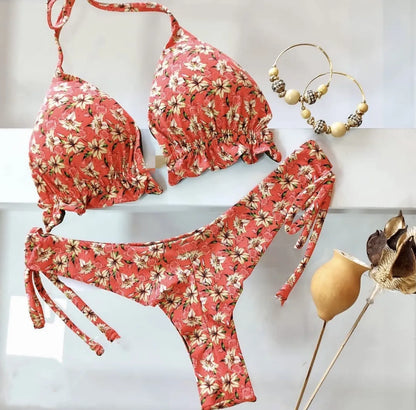 Women's Printed Bikini Beach Holiday Trio
