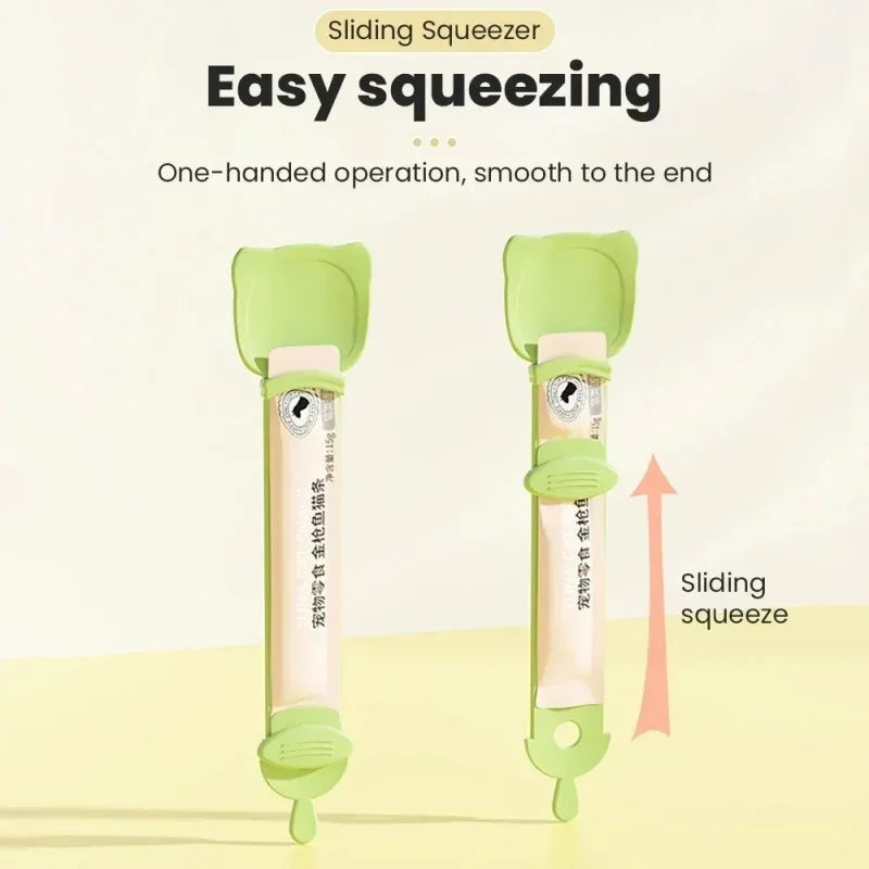 Cat Strip Feeder Spoon Long Handle Cat Food Strip Squeezer Pet Meat Mud Food Squeeze Treat Dispense Spoon For Cats Pet Supplies