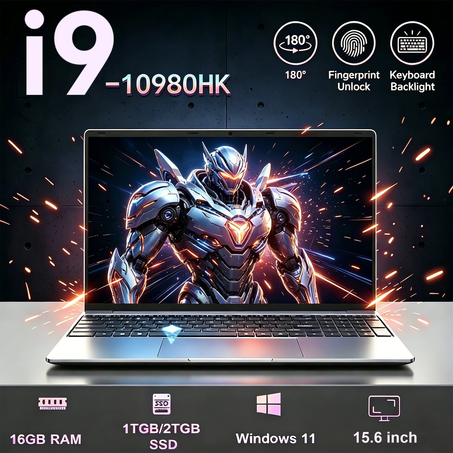 15.6 " Windows 11 Laptops Intel Core i9-10980HK/Intel Core i9-9900U 16GB RAM 1TB SSD Gaming Laptop Fingerprint UnIock Computer