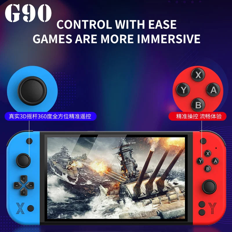 G90 retro arcade handheld console offers long battery life and a lightweight, portable design, and can be connected to a TV, mak