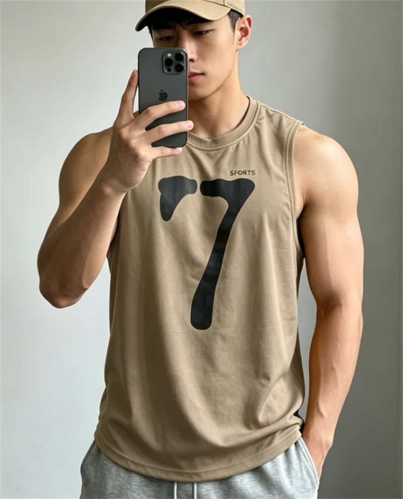 Running Tank Top Men Summer Sport Gym Vest Quick Dry Training Tanktop Workout Singlets Man Fitness Bodybuilding Sleeveless Shirt