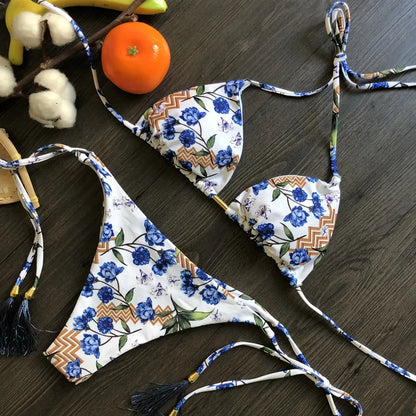 Women's Printed Bikini Beach Holiday Trio