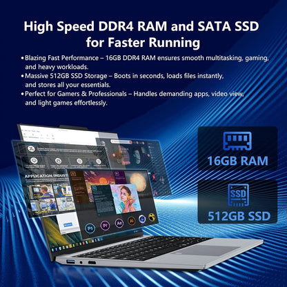 2026 LENO 15.6 Inch 4K HD Notebook Computer Intel i9 9900 Win11 16GB RAM 1TB SSD Ultra Thin Portable Gaming & Business Laptop