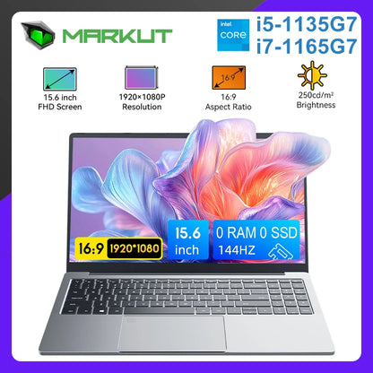 Markut 15.6 Inch Laptop Intel Core i5-1135G7 / i7-1165G7 Portable FHD Screen Notebook No RAM No SSD - German Keyboard