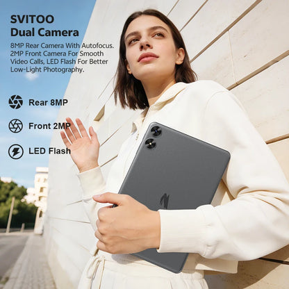 SVITOO Android 16 Tablet 2025 10.1 Inch Unisoc T7250 20GB RAM 128GB ROM 6 Hours Battery WiFi 5 GPS With Keyboard Mouse Case