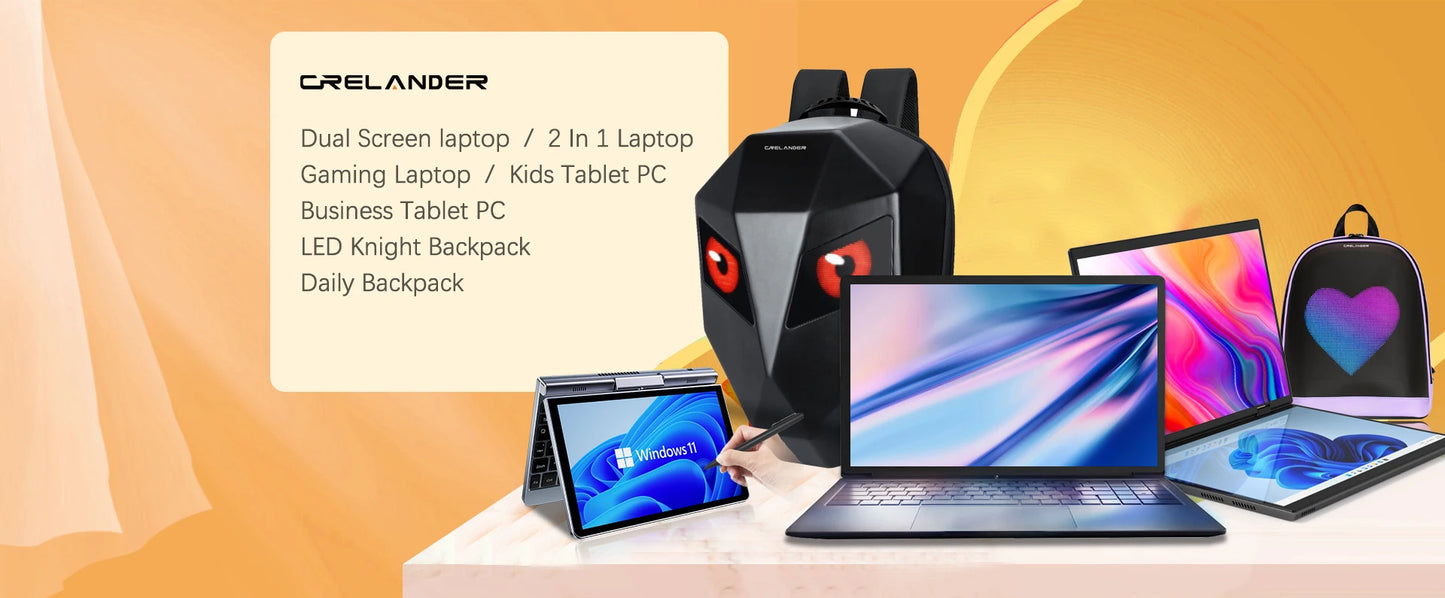 CRELANDER Laptop Intel N95 CPU 4 Cores 4 Threads 10.5 "TDP Touch Screen Detachable Gamepad Portable Handheld Gaming PC Laptops