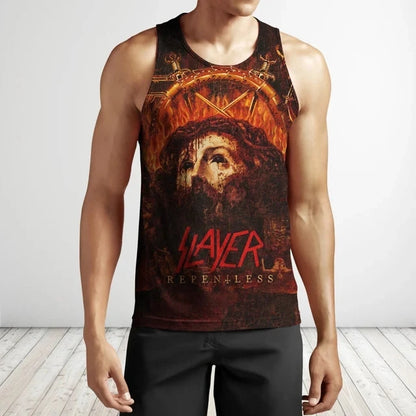 Slayer Rock Band 3D Print Tank Tops Men's Women Streetwear Hip Hop Oversized Fitness Gym Vest Sport Sleeveless Tops Men Clothing