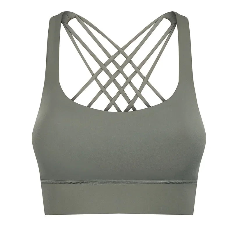 Quick Dry Cross Back Crop Running Bra