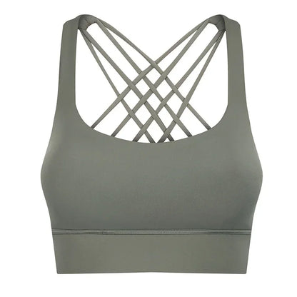 Quick Dry Cross Back Crop Running Bra