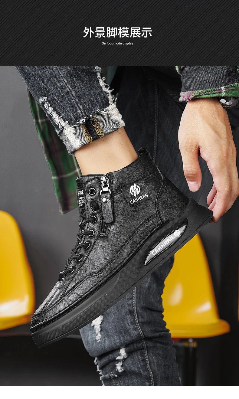 Male Sneakers High-top Loafers Skateboard Sports and Leisure Shoes for Men Men's Sneakers Non-Slip Soft and Comfortable New