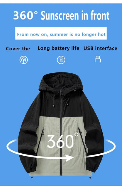 Men Women Smart Air Conditioning Cooling Jacket with Fans Intelligent Heat Dissipation UV Protection Outdoor Work Clothes Summer