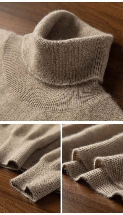 100% Pure Cashmere Wool Turtleneck Sweaters For Men Pullover 2023 Autumn Winter Soft lightweight Warm Knitted Sweater Pull Homme
