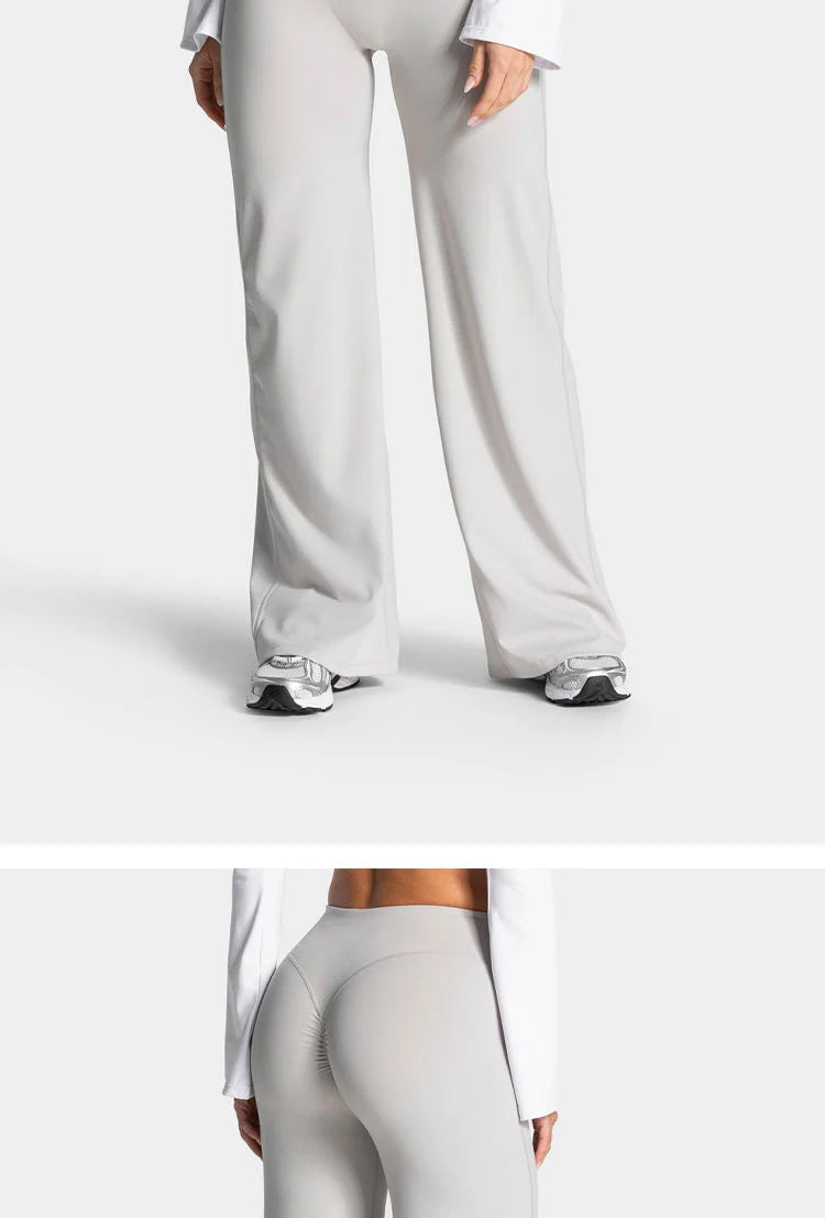 Charming Pro Scrunch Straight Leg Pants Butt Lifting Sculpting Wide Leg Leggings Gym Yoga Jogging Push Up Women Baggy Sweatpants