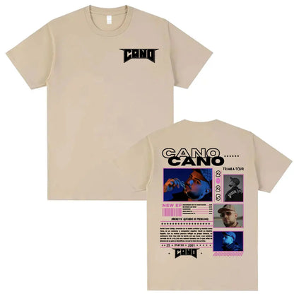 Rapper Cano Triana Tour Album 2025 Printed Tshirts for Men Women Harajuku Hip Hop Street T-shirt Casual Cotton Oversized T Shirt