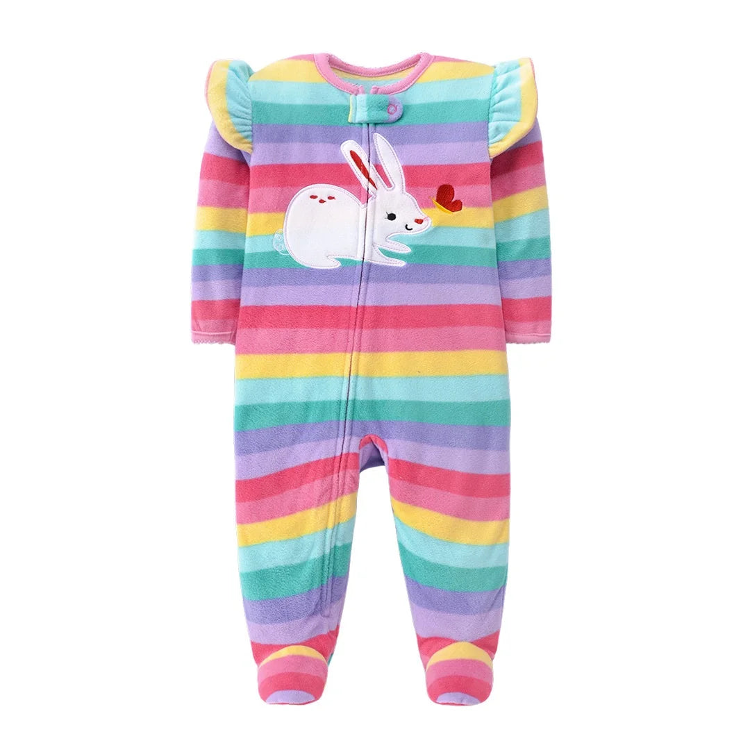 Newborn Infant Baby Boy Girl Romper Spring Autumn Polar Fleece Long-Sleeve Jumpsuit Warm Toddler Baby Clothes For a 0-12 Months