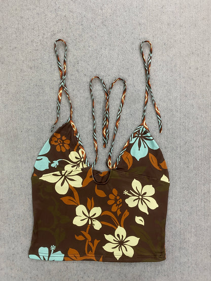 Floral retro pattern beach casual style spice bikini 2026 spring and summer new personality fashion girl sexy two-piece suit