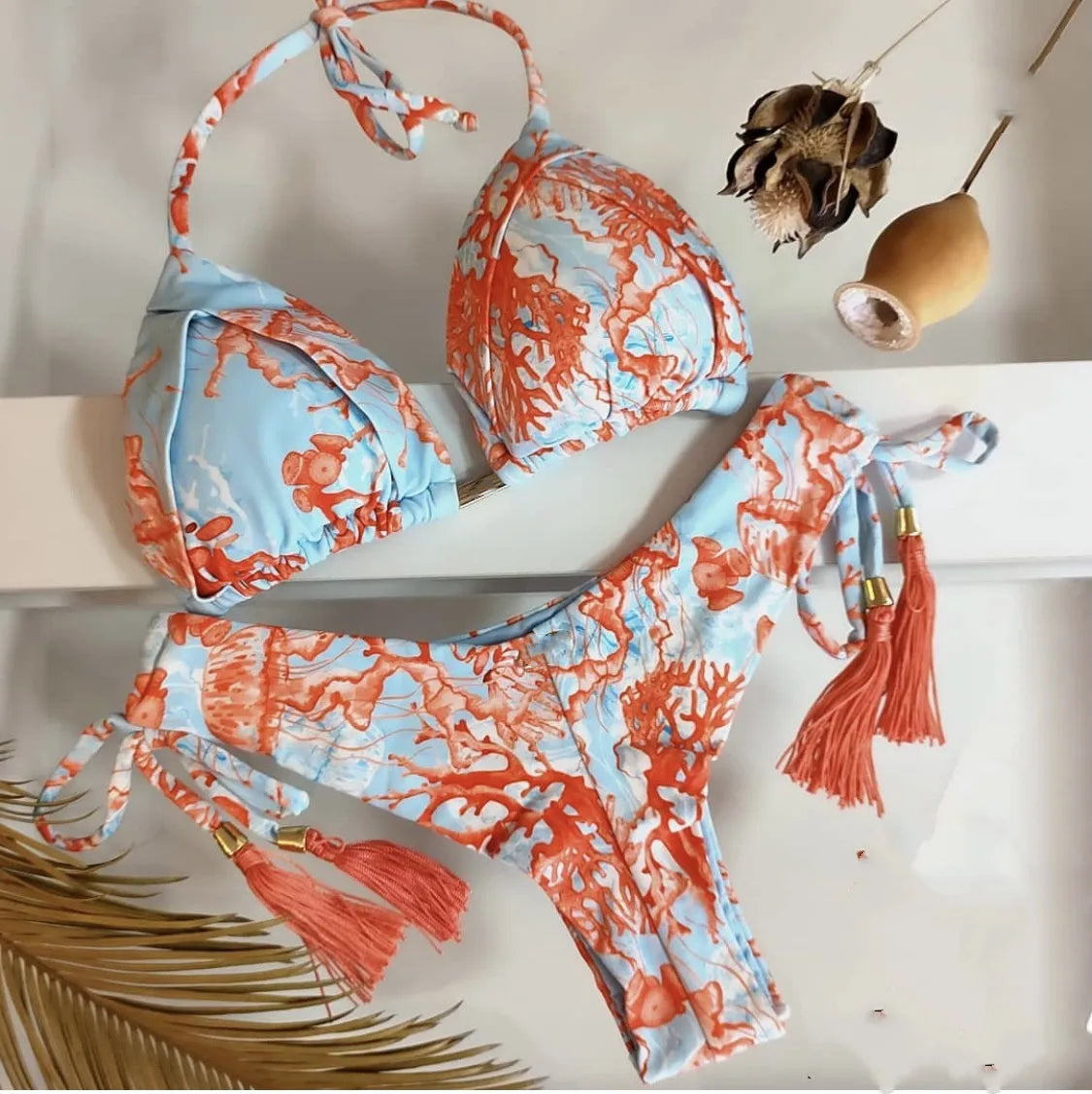 Women's Printed Bikini Beach Holiday Trio