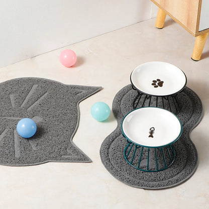 Pet ceramic bowl, tall cat food bowl, snack canister dish, cat food bowl with neck protection and anti-toppling function