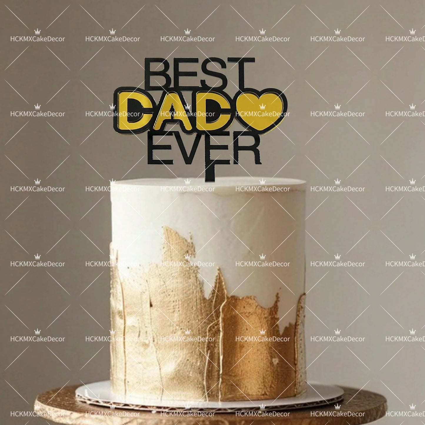 3pcs Happy Fathers Day Acrylic Cake Topper Set Best Dad Ever Cake Decor for Fathers Day Birthday Party Supplies