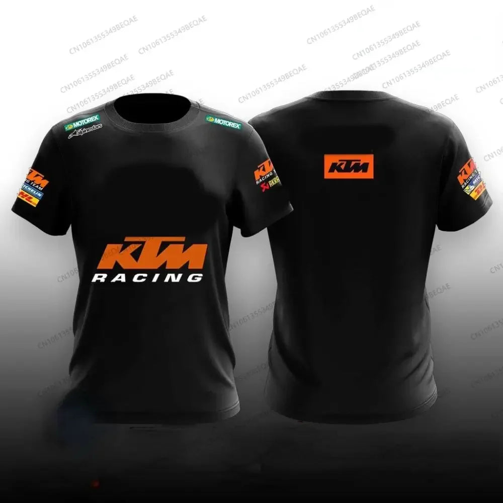2026 Summer New KTM Racing Suit Mountain Bike Motorcycle Crew Neck Short Sleeve Breathable Quick-Drying Top