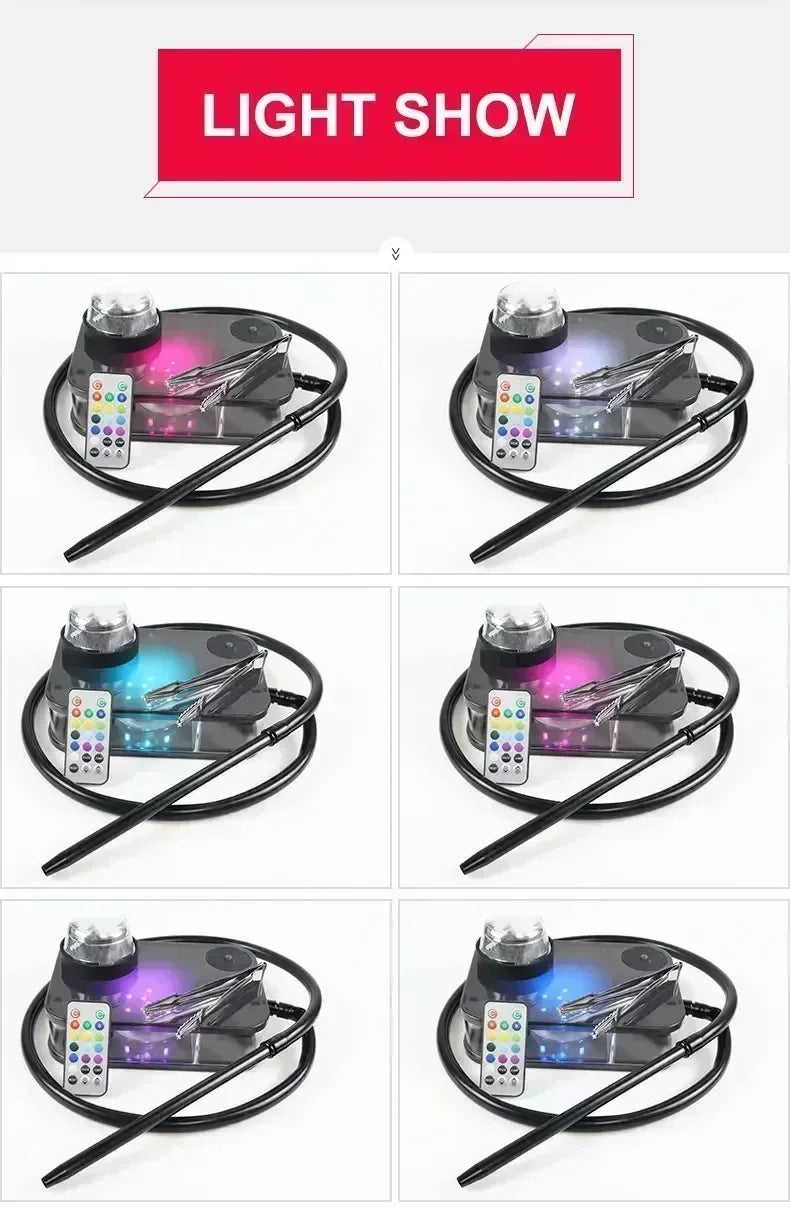 M-Smoking Hookah LED Light Nargile Cachimba Water Pipe Chicha Hookah Kit Accessories For Smoking Кальян Acrylic Shisha