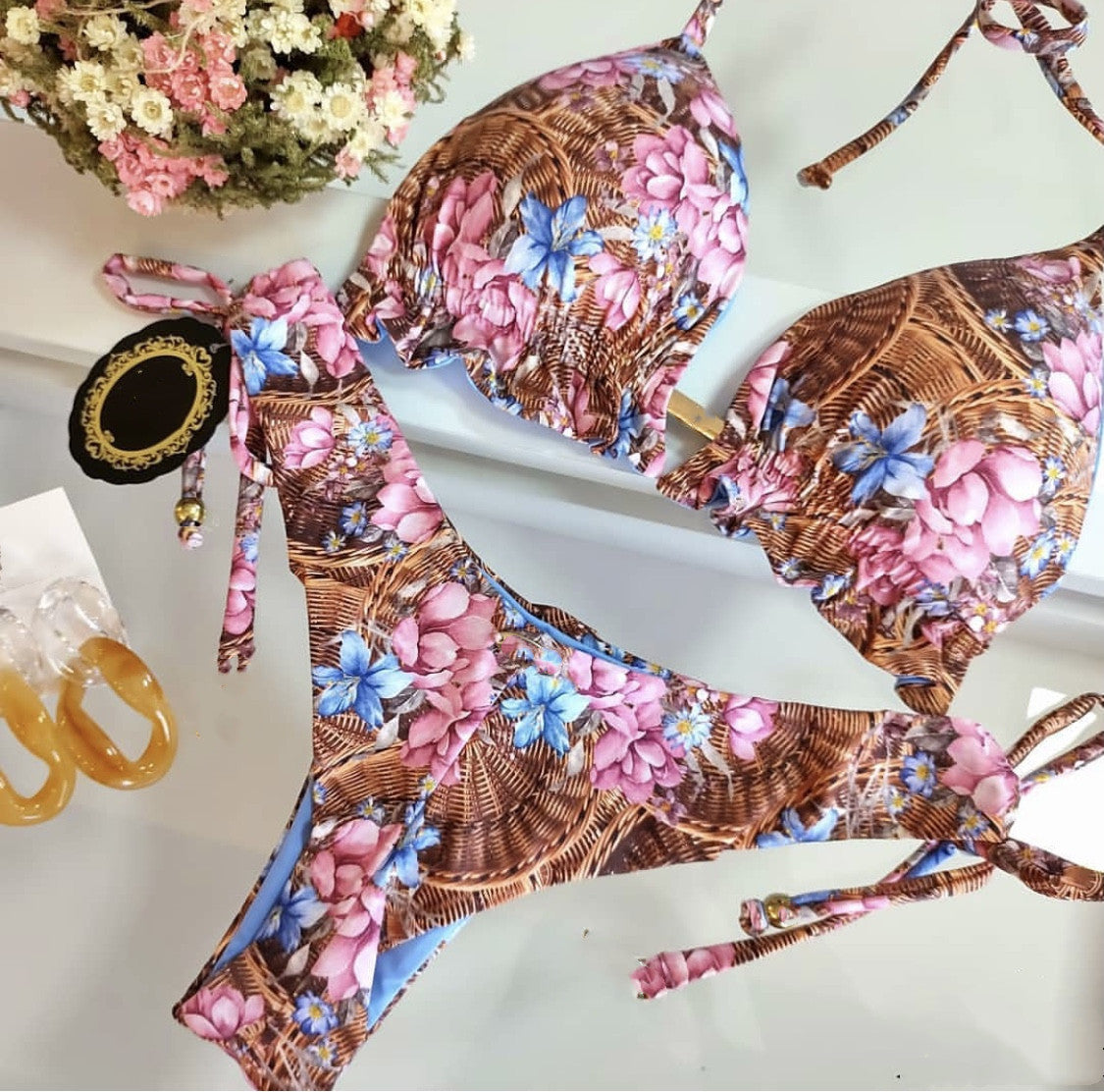 Women's Printed Bikini Beach Holiday Trio